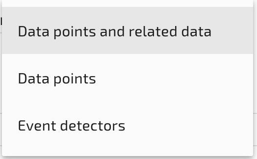 data points menu