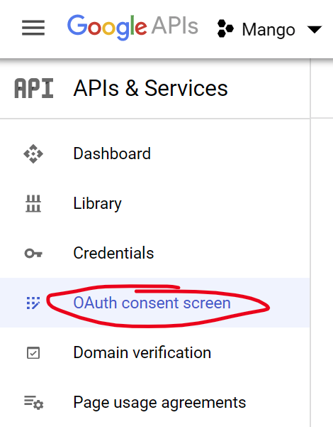 OAuth consent screen