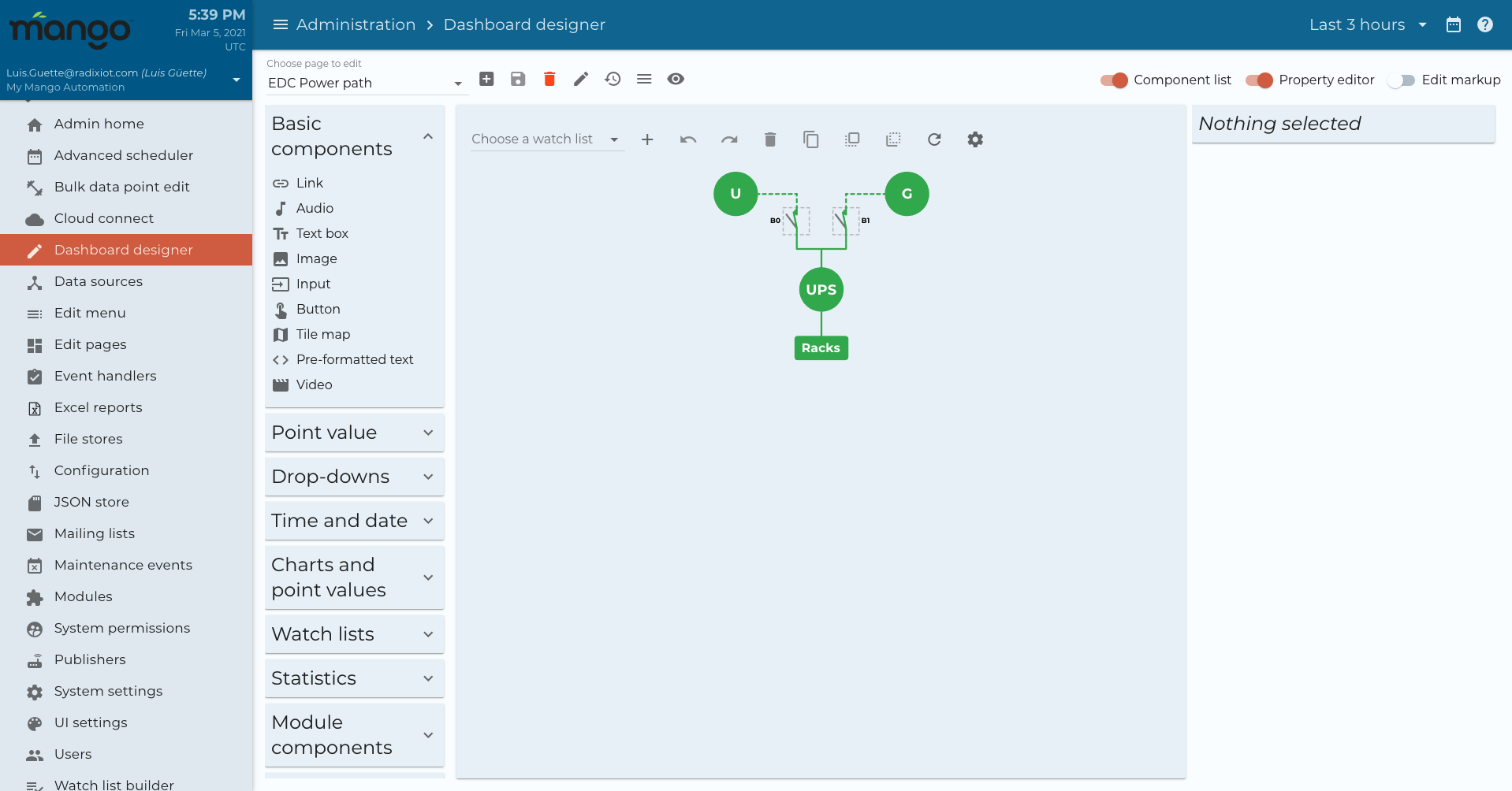 Dashboard designer